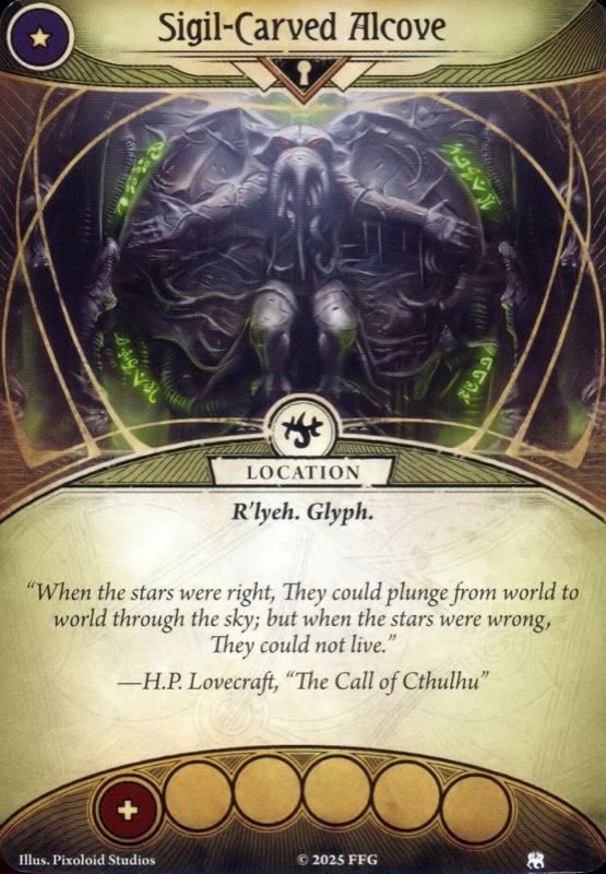 Nicho tallado con símbolos