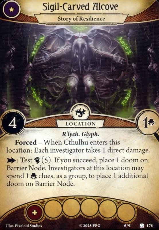 Nicho tallado con símbolos