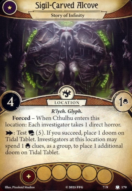 Nicho tallado con símbolos