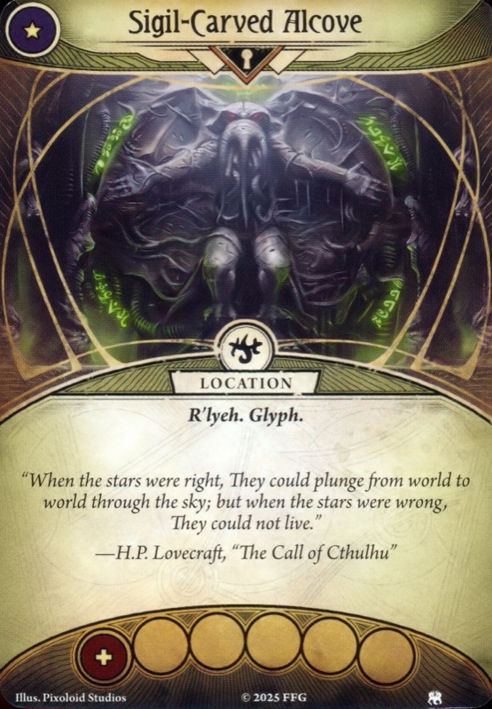 Nicho tallado con símbolos