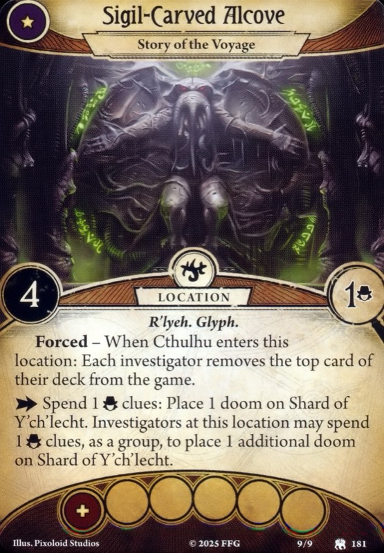 Nicho tallado con símbolos